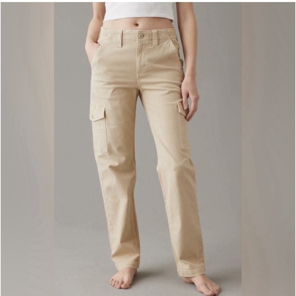 American Eagle Cargo Pants Women's Size 6 (29x30) Beige/Light Yellow Stretch